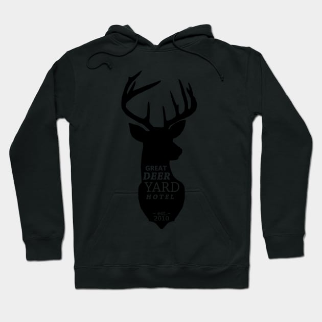 Great Deer Yard Hotel Hoodie by red-leaf